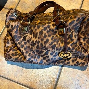 Michael Kors Leather Leopard Bag